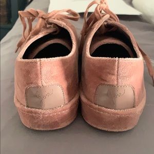 Joie pink velvet tennis shoes